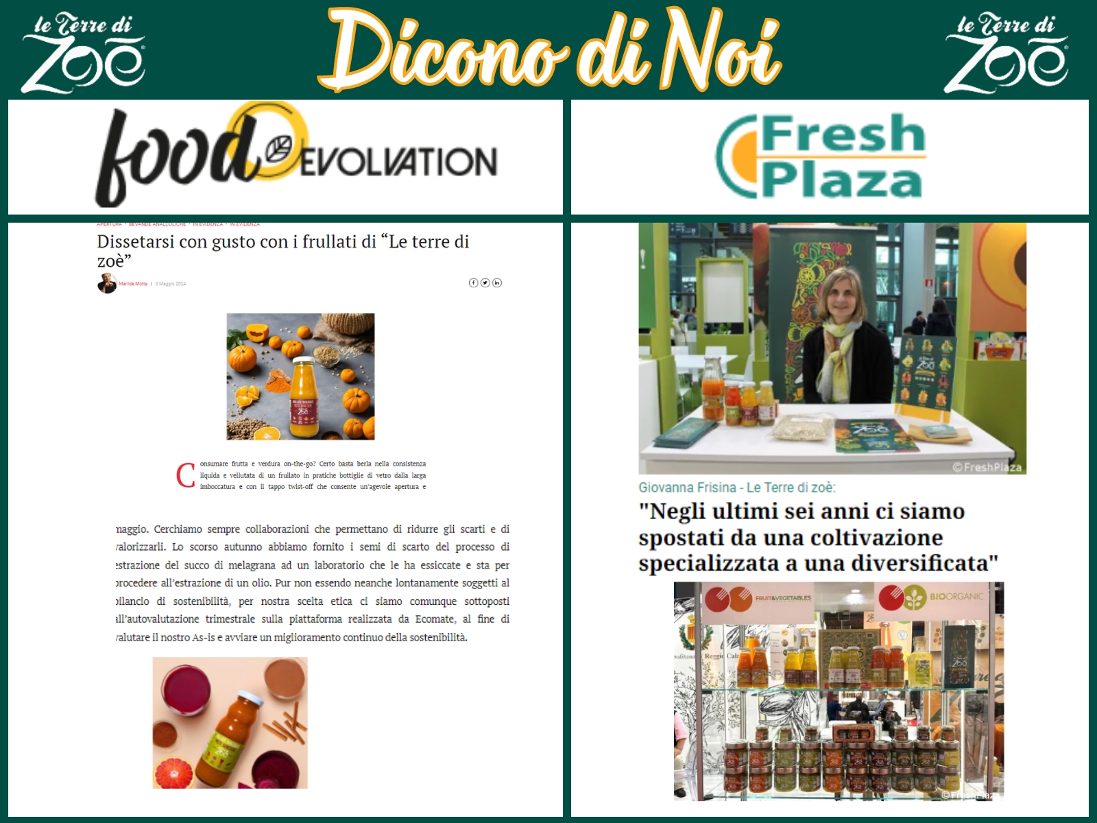 What they say about us: Success for Le terre di zoè smoothies Le terre di zoè