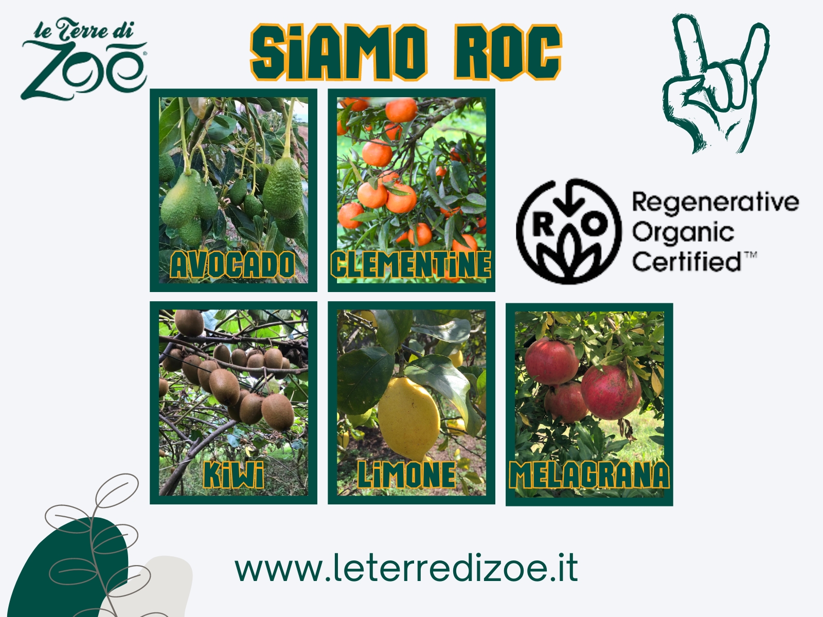 Certificación ROC (Certificado Orgánico Regenerativo) para Le terre di zoè Le terre di zoè