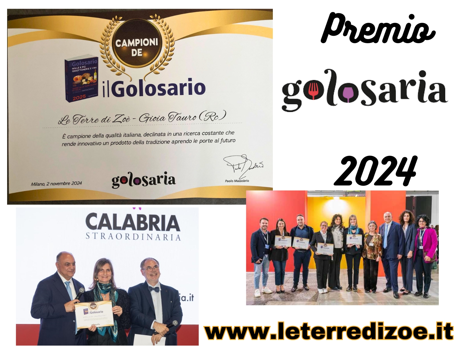 Premio Golosaria 2024 Le terre di zoè