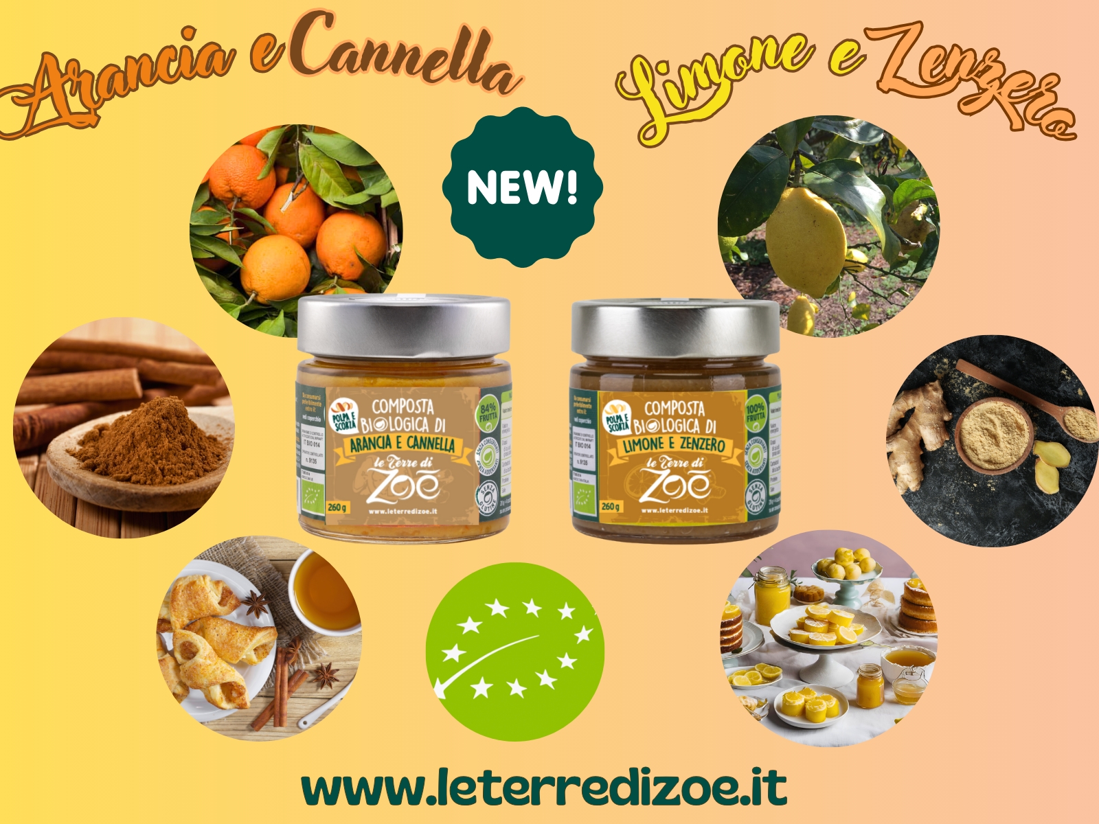 Nuevos Productos - Compota de Naranja y Canela; Limón y jengibre Le terre di zoè