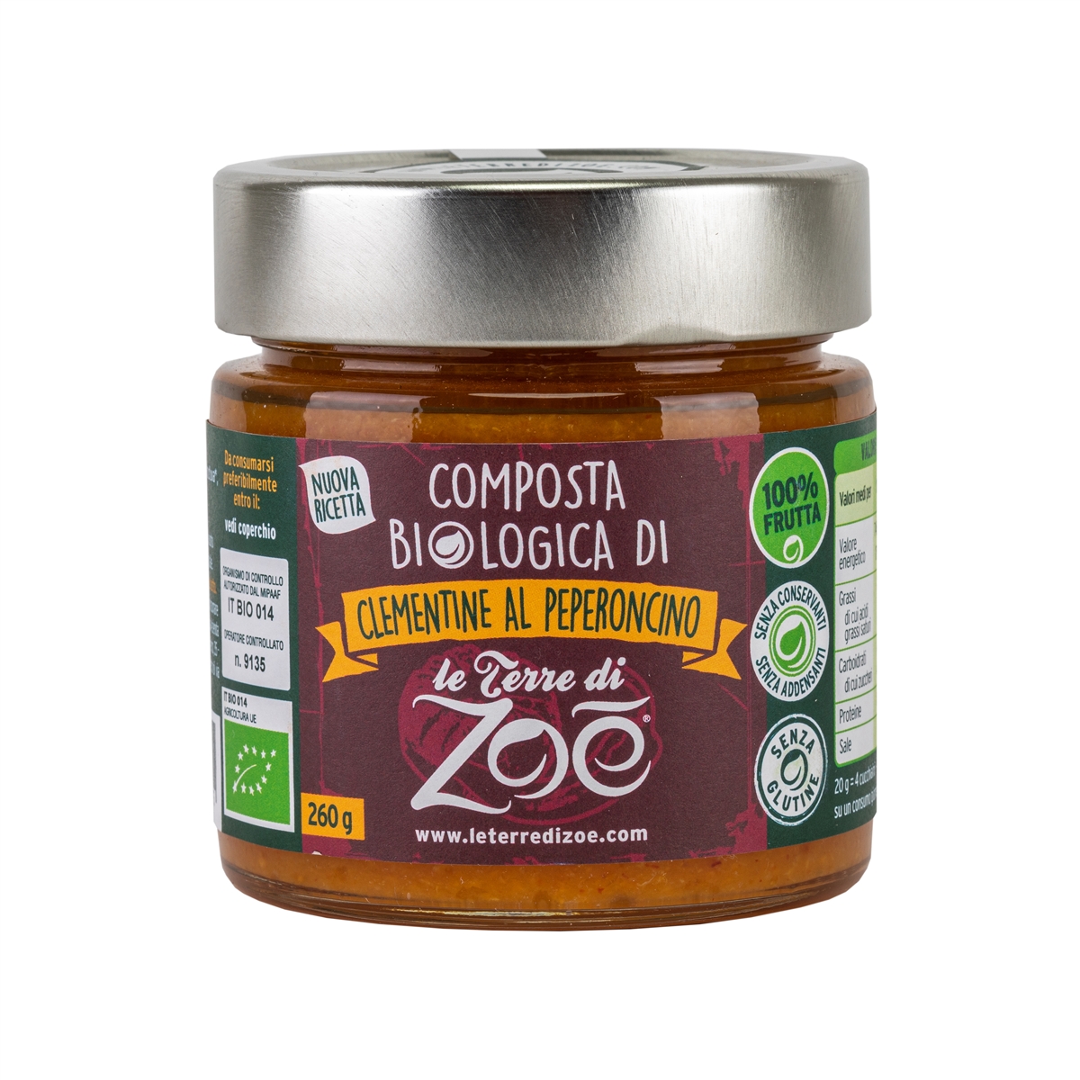 Italian Organic Compotes Clementine and Hot chili pepper Le Terre di Zoè medium