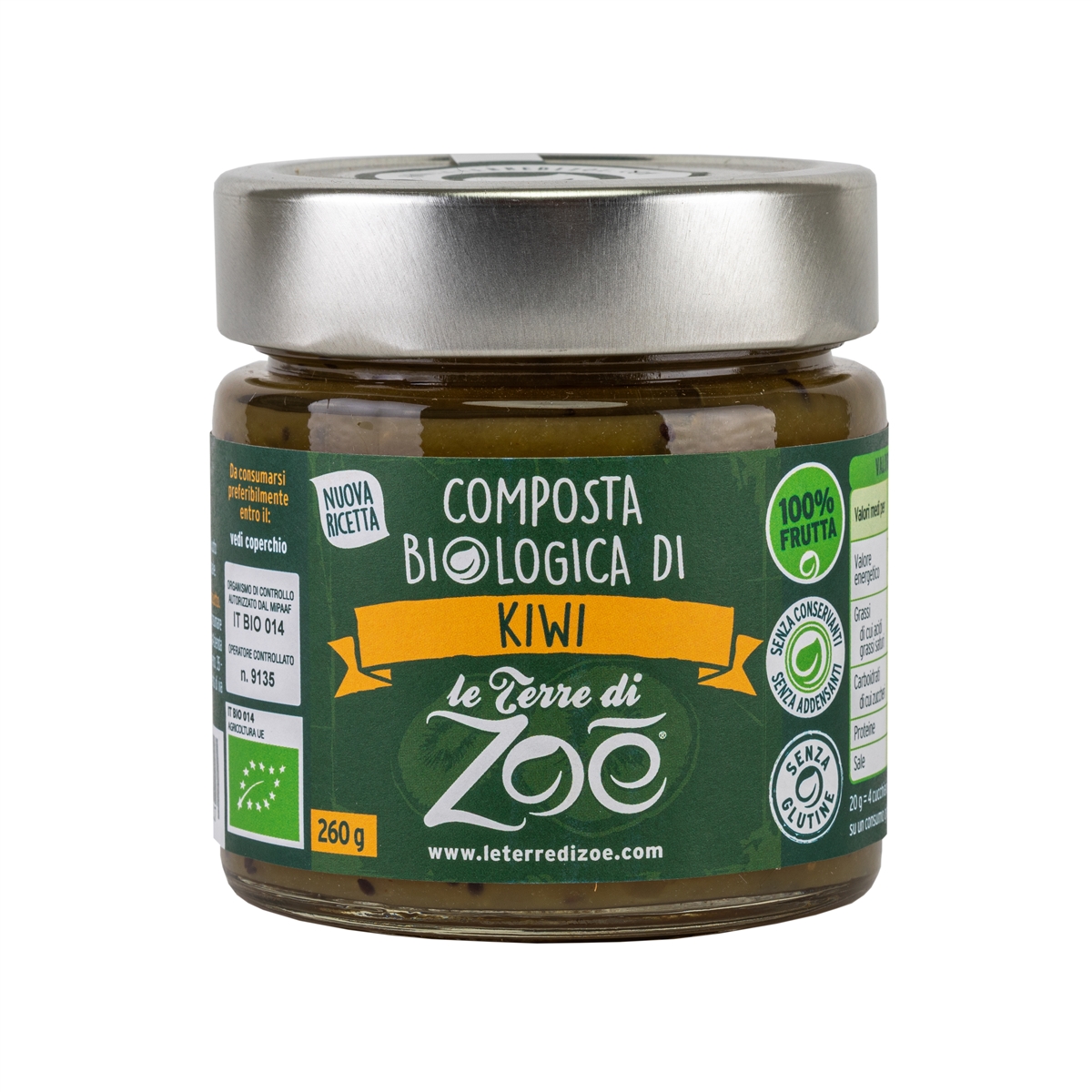 Italian Kiwi Organic Compotes Le terre di zoè