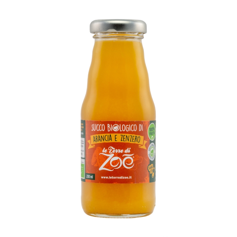 Italian Orange and Ginger Organic Juice 200ml Le terre di zoè