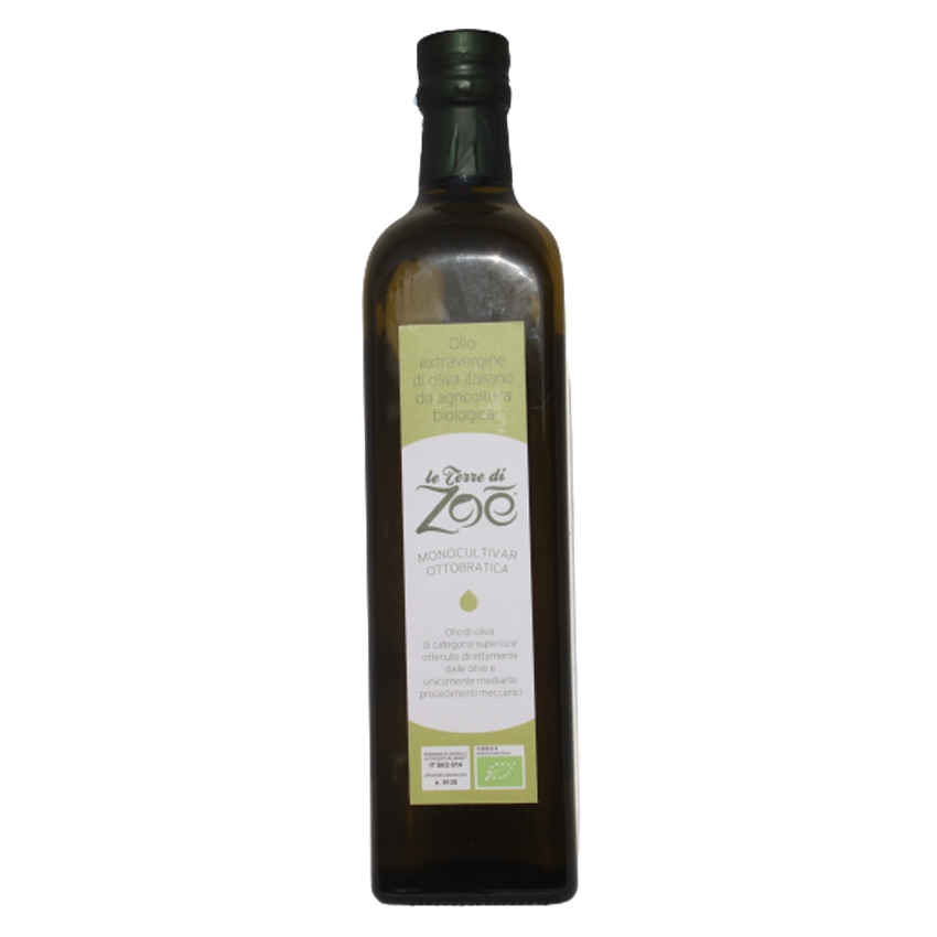 Olio Extra Vergine di Oliva Biologica di Calabria Monocultivar Ottobratica 500ml Vetro Le terre di zoè