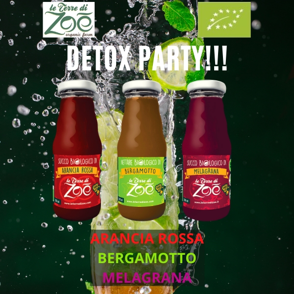 Box Detox de 6 Zumos 200ml - Naranja sanguina, Néctar de bergamota y Zumo de granada Le Terre di Zoè
