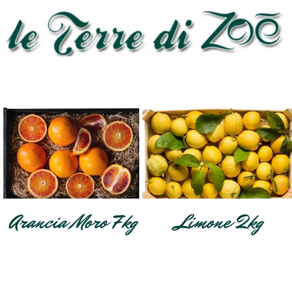 Arance Moro Biologiche di Calabria (7kg) e Limoni Biologici (2Kg) in cassetta Le Terre di Zoè
