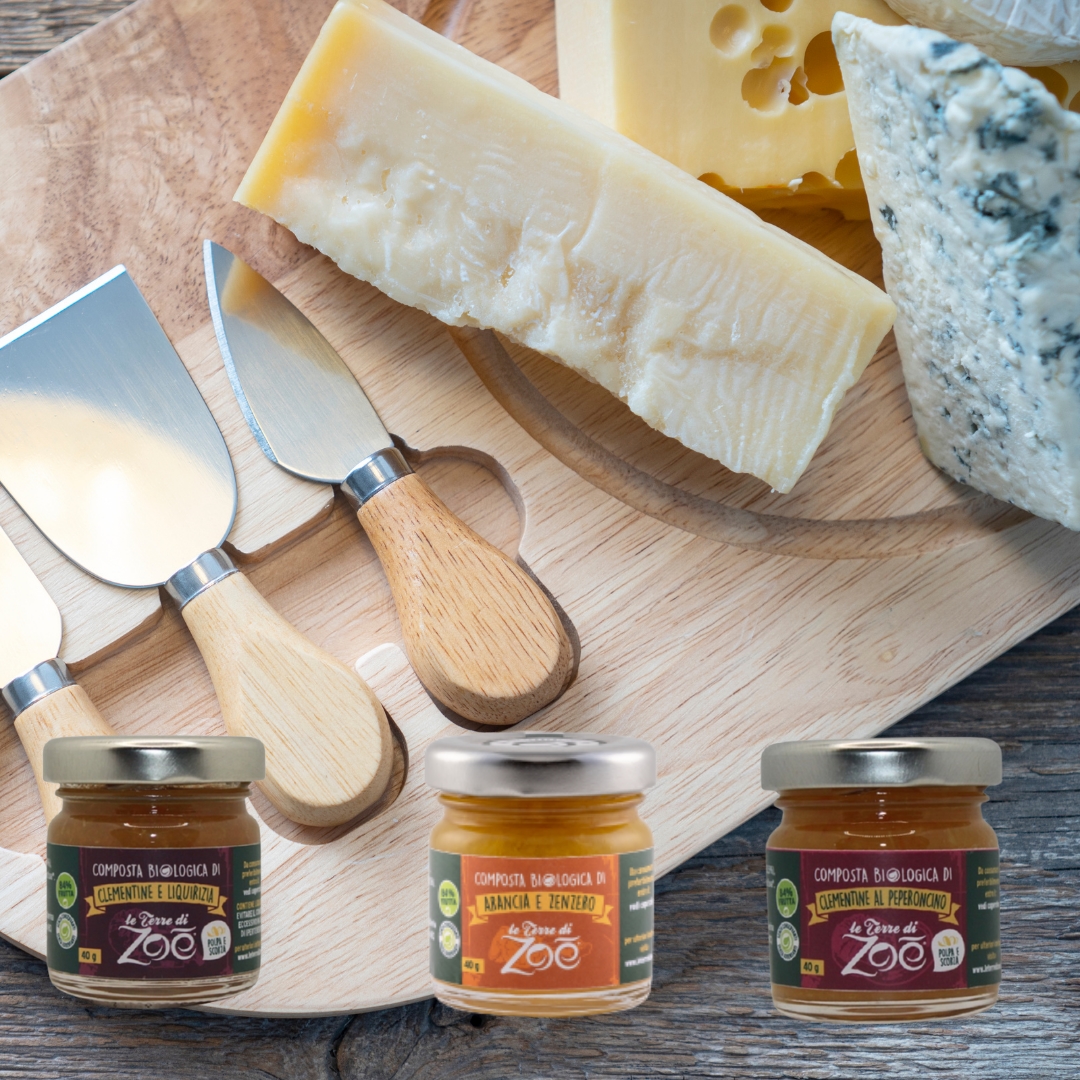 Trio cheese tasting with compotes 40g Le terre di zoè