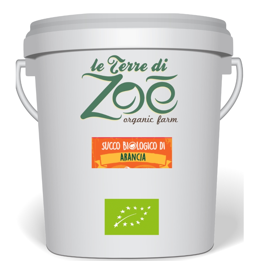 Organic Orange Juice from Calabria, Frozen 20kg Bucket format - Horeca Market Le terre di zoè