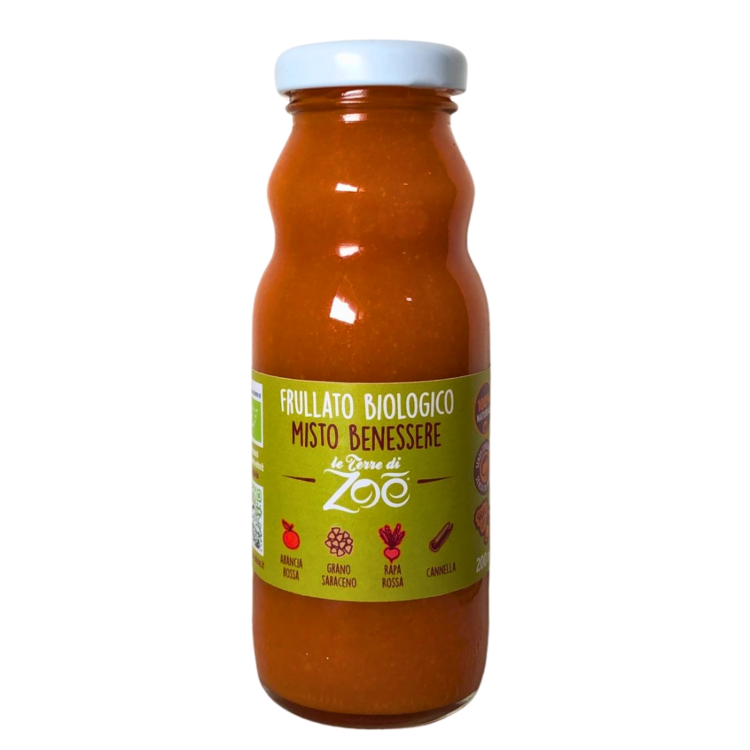 Mixed Wellness Smoothie with Blood Orange Juice, Beetroot, Buckwheat, Cinnamon 200ml Le terre di zoè