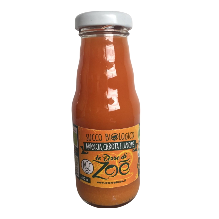 Bio-Ace – Orangen-, Karotten- und Zitronensaft 200 ml Le terre di zoè