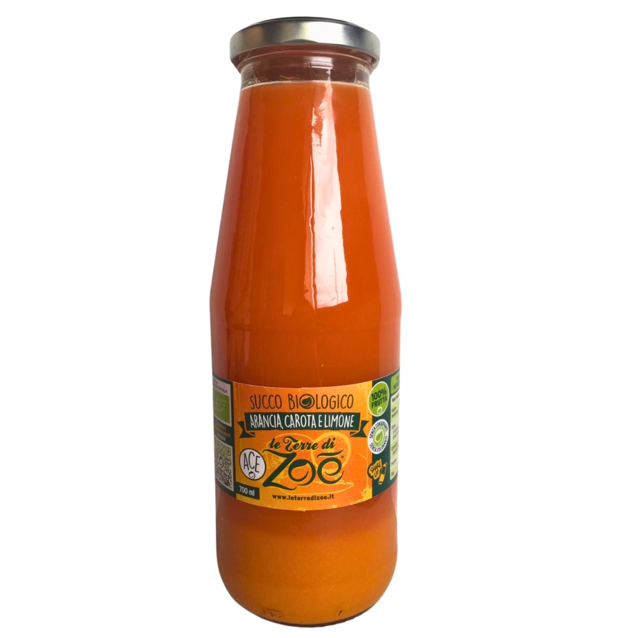 Bio-Ace – Orangen-, Karotten- und Zitronensaft 700 ml Le terre di zoè