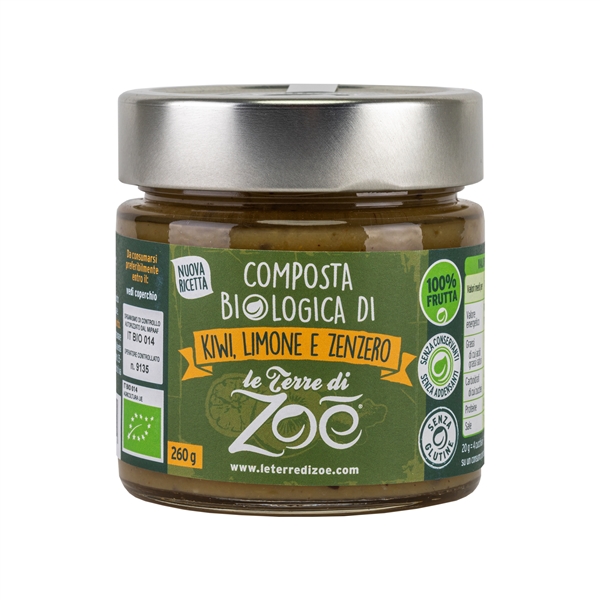 Italian Kiwi,Lemon and Ginger Organic Compotes