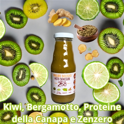 Mixed Wellness Smoothie Kiwi-Bergamot-Hemp-Ginger 200ml Le terre di zoè 3