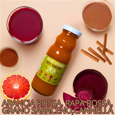 Frullato Misto Benessere Succo Arancia Rossa, Rapa Rossa,Grano Saraceno,Cannella 200ml Le terre di zoè 3