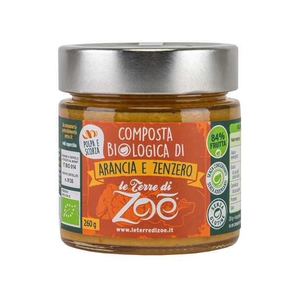 Compotes Biologique Italienne Orange et Gingembre