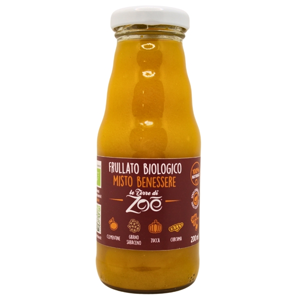 Frullato Misto Benessere Succo Clementine,Zucca, Grano Saraceno, Curcuma 200ml