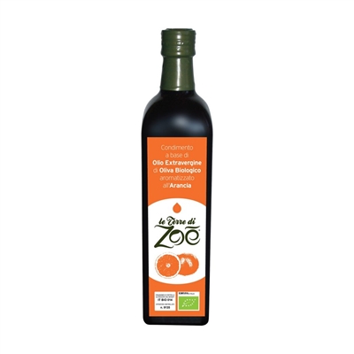 Condiment à base d'huile d'olive extra vierge biologique de Calabre aromatisée à l'orange