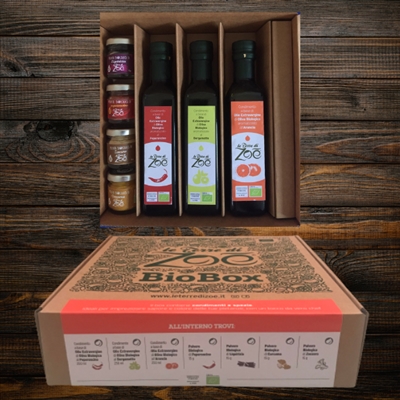 Bio Box with 3 flavored condiments and 4 Bio spices